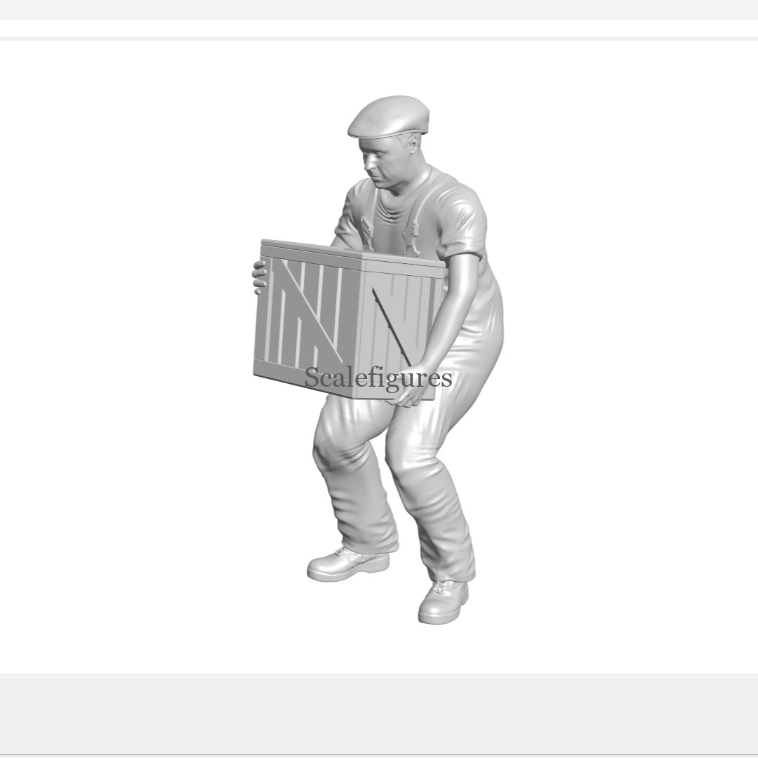 F09 - Worker picking up crate