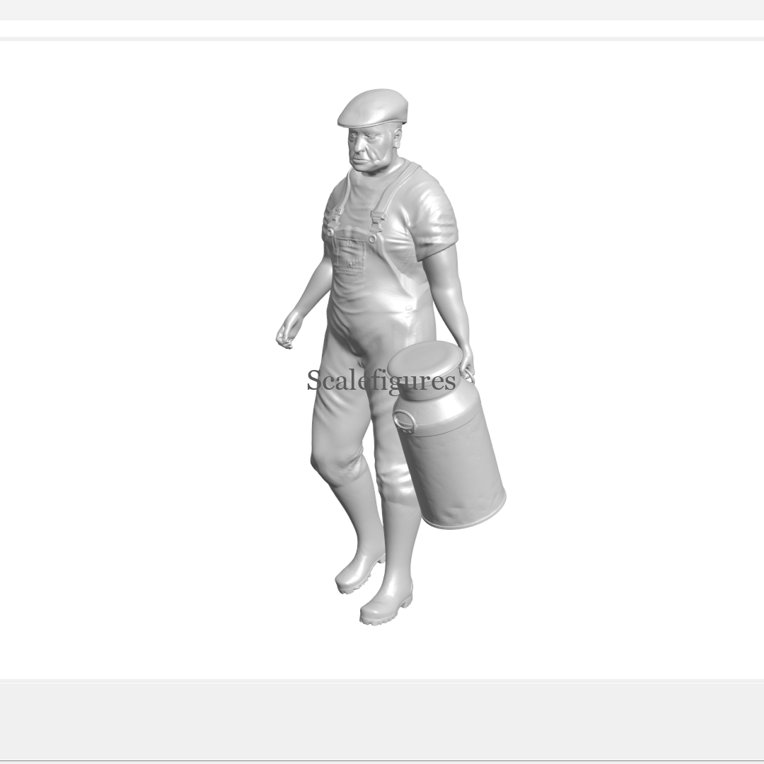F23 - Worker walking with milk churn