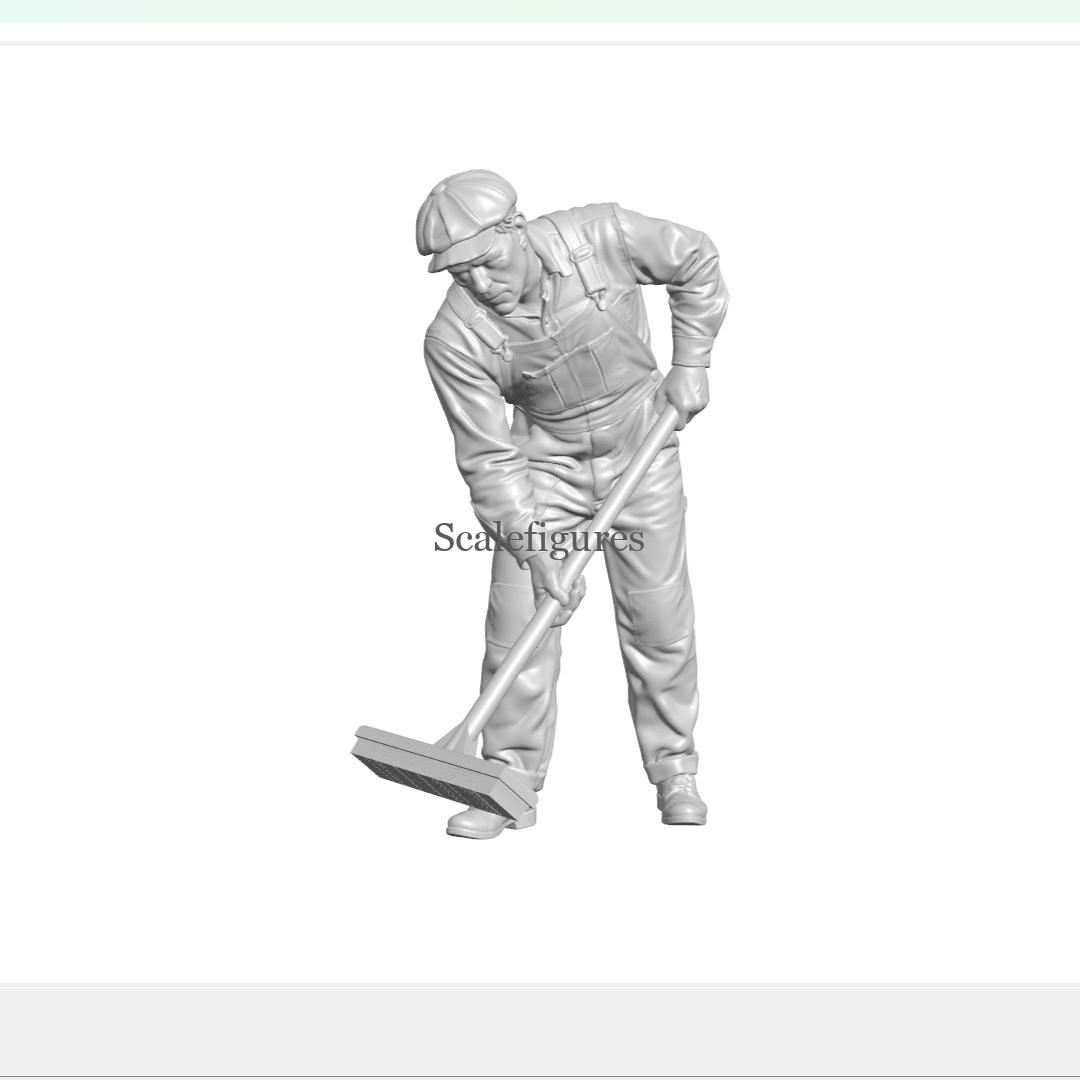 F33 - Worker sweeping with broom