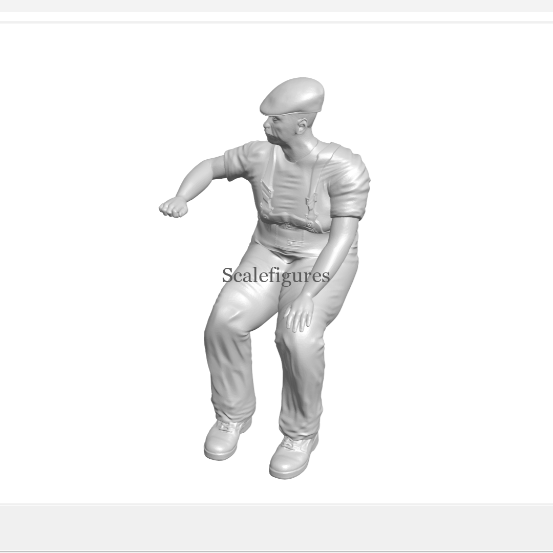 F47 - Train driver/worker sitting, with arm on window sill/arm rest