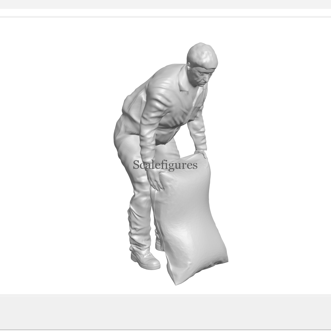F92-Worker picking up bag (Grain, wheat, cement etc.)