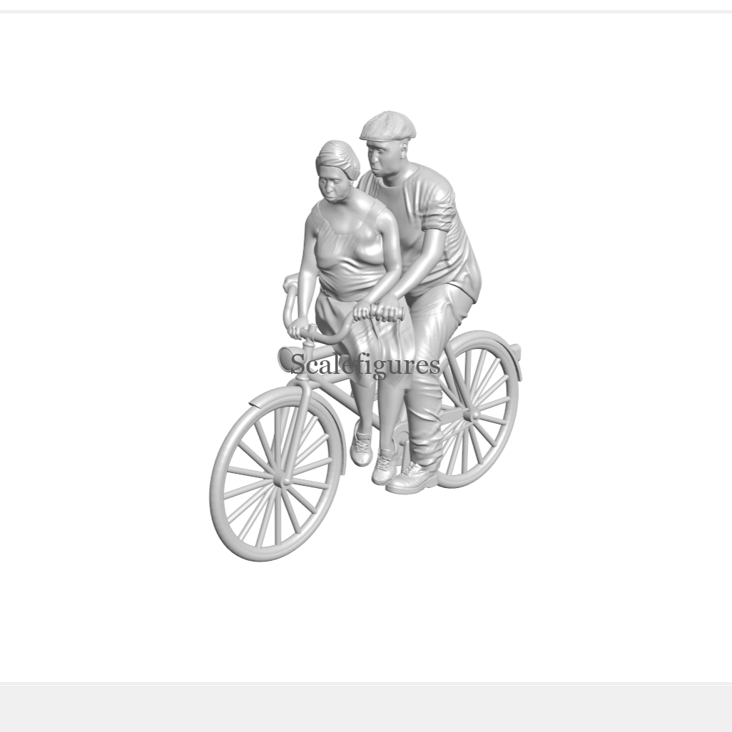 F141 - Man giving woman a lift on his bicycle