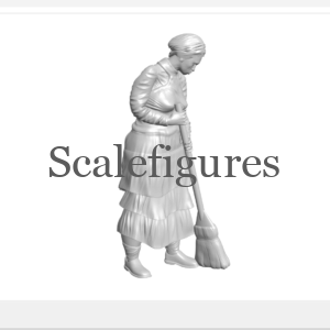 F162 - Woman sweeping with broom.