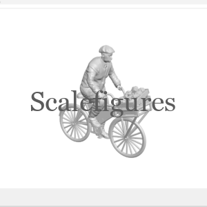 F150(b) - Delivery man on bicycle, with broccoli/cauliflower in carrier.