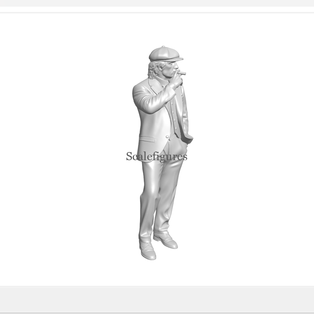 F171 - Man standing with one hand in pocket & smoking cigar.