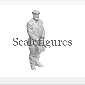 F178 - Man standing, holding lunchbox in front of him.