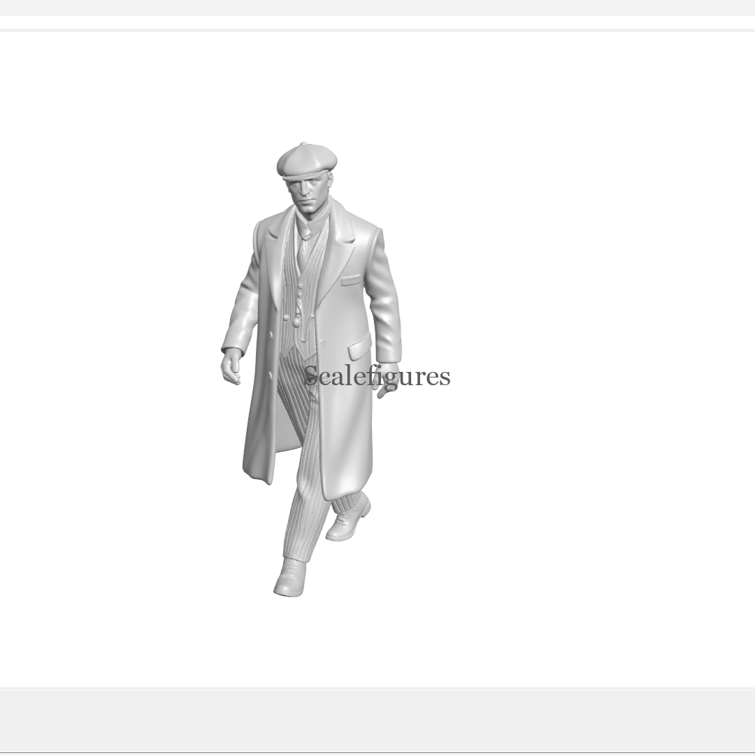 F179 - Man walking , wearing suit and long coat.