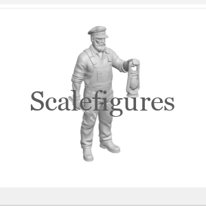 F184 - Worker with lantern & spanner, holding lantern up, in front of him.