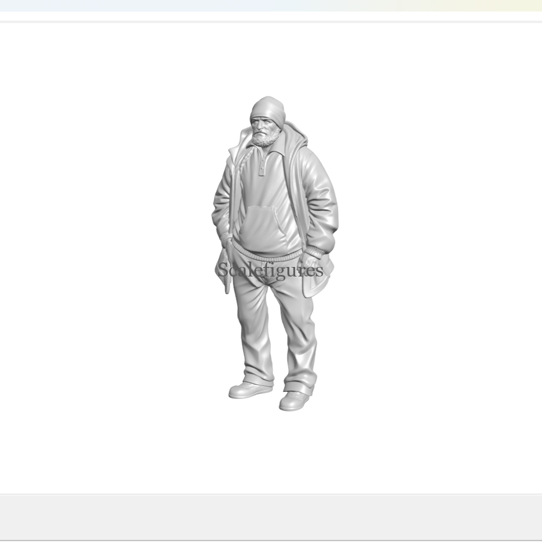 F203 - Fisherman/boat crew/dockworker with hand in his pocket.