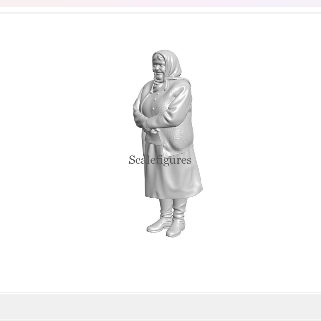 F211 - Old lady standing.