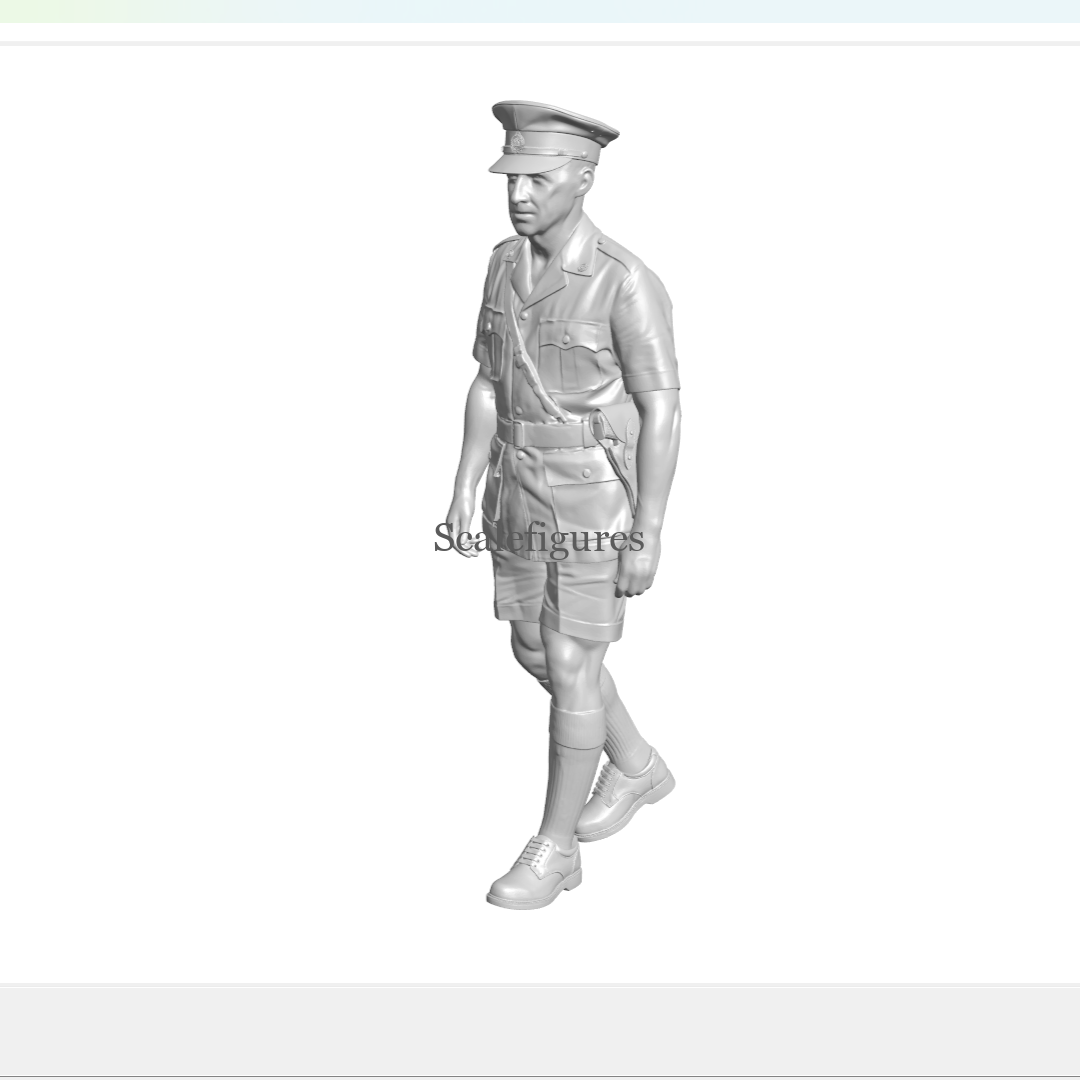 F235 - SARP(Railway Police) member walking beat, wearing summer uniform.